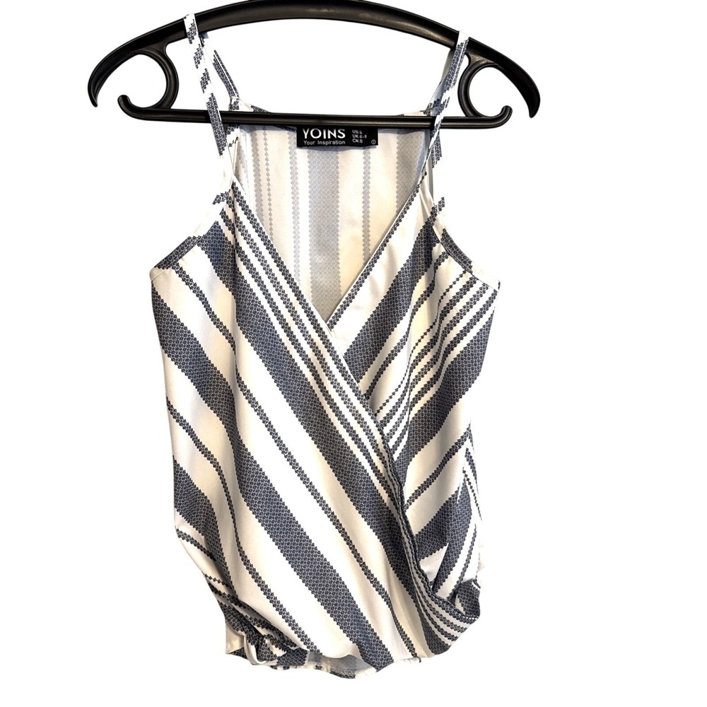 Yoins Womens Y2K Wrap Front Cami Tank Top S Festival‎ Feminine Layering Summer